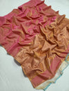 Chanderi Silk Saree – Peach Plain