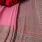 Pink Banarasi Georgette saree with silver zari work