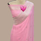 Pink Banarasi Georgette saree with silver zari work