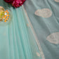 Pastel Blue Banarasi Chiffon Saree | Handloom Banarasi Silver Zari Buti Saree
