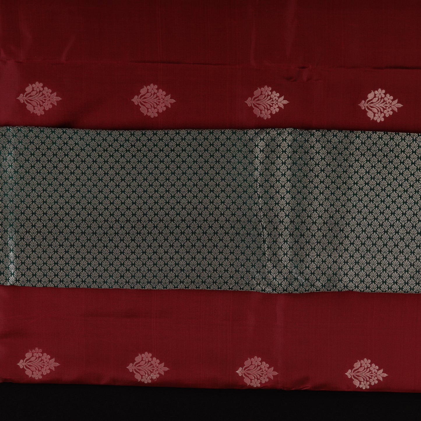 Burgundy Kanjivaram Silk Saree | Silver Zari Wedding Wear for Women