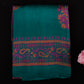 Teal Green Mulberry Silk Saree | Marron Hand Block Printed Designer Party Wear Saree