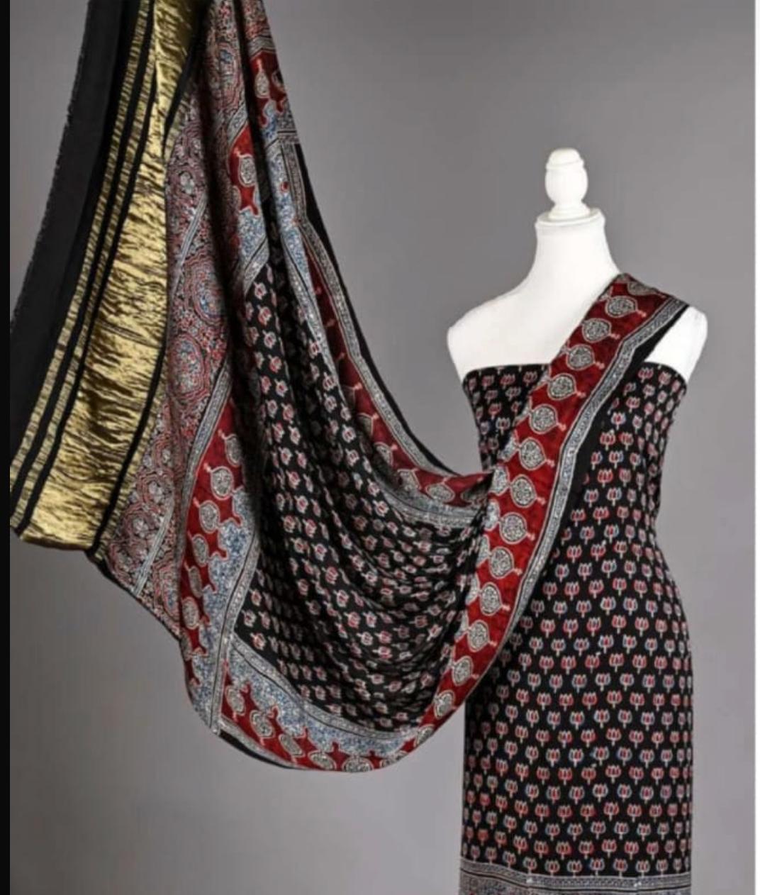 Modal Silk Unstitched Suit | 2 Piece Silk Suit Set |  Party Wear Modal Silk Suit