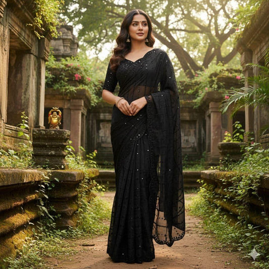 Party Wear Saree in Black
