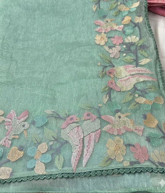 Designer Party Wear Saree in glass tissue-Barbicore collection