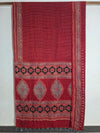 Ajrakh Block Printed Modal Silk Saree in Red