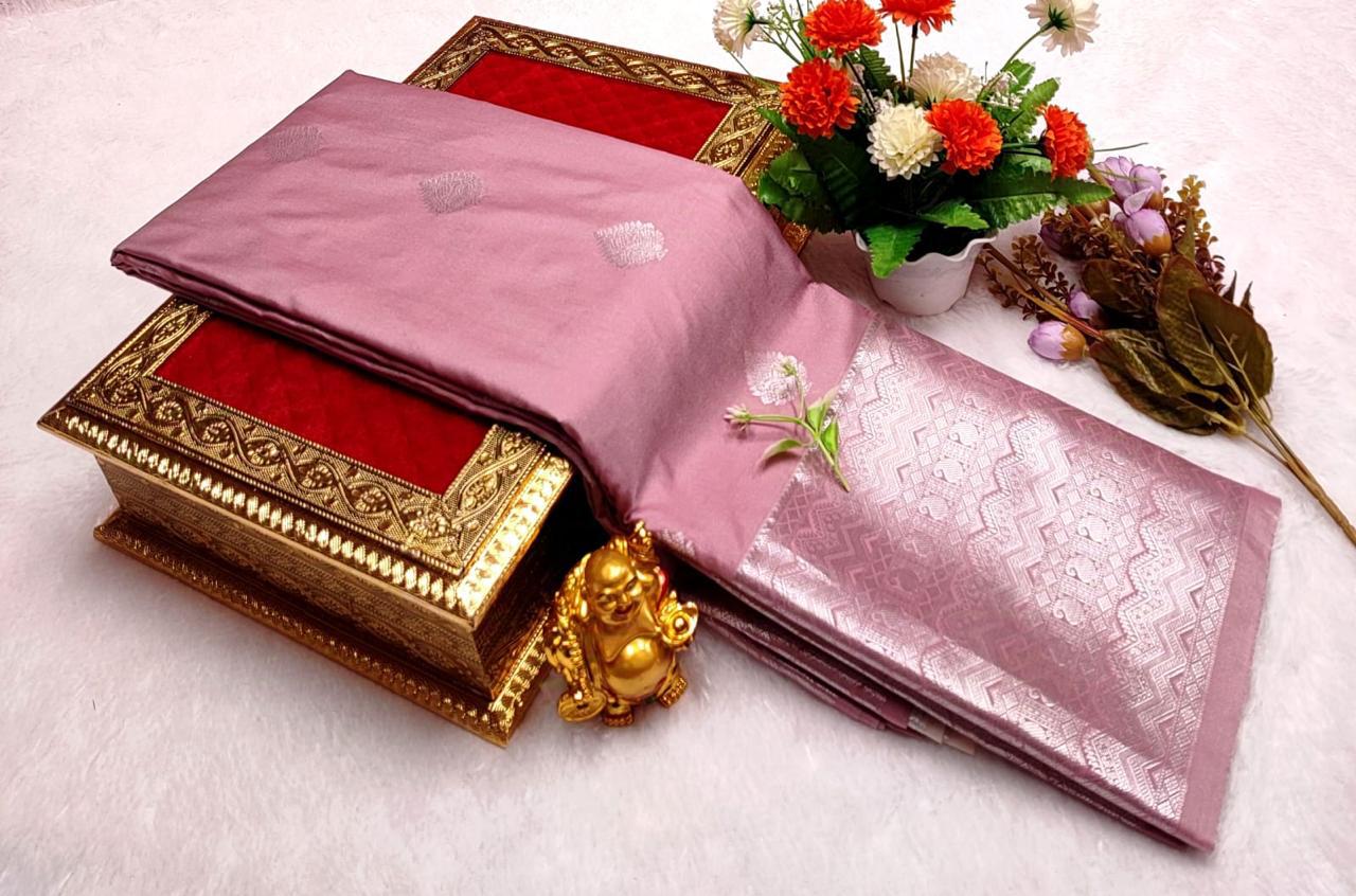Tana Fancy Semi Soft Silk Saree in Rose Pink