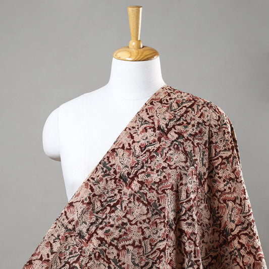 Brown - Kalamkari Block Printed Cotton Fabric