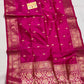 Hot Pink Katan Silk Banarasi Handloom Saree