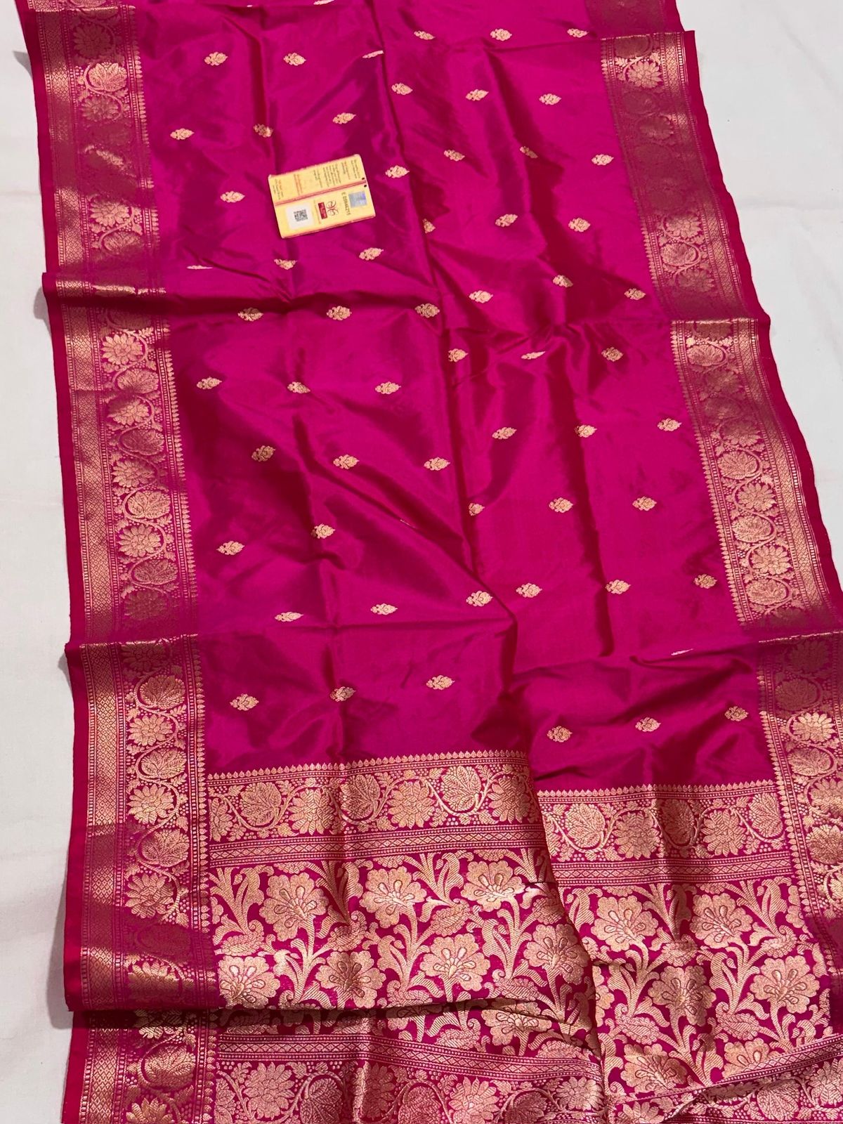 Hot Pink Katan Silk Banarasi Handloom Saree