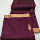 Chanderi Saree – Wine Purple with Gold Buti & Zari Border