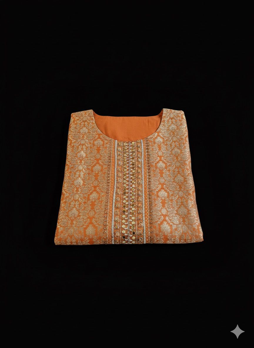 Women’s Stitched Suit Set – Brocade Suit with embroidary