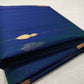 Chanderi Silk Saree -Blue with Gold Buti & Zari Border
