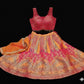 Lehenga-Orange and Pink-Crop Top-Stitched | Party Wear lehenga
