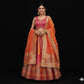 Lehenga-Orange and Pink-Crop Top-Stitched | Party Wear lehenga