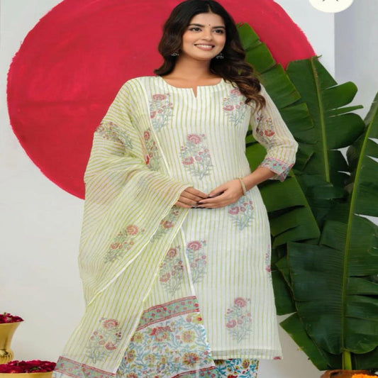 White Boota Kota Doriya Suit
