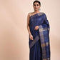 Royal Blue Tussar Geecha Silk Premium Saree| Authentic Bhagalpur Silk Saree