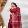 Maroon Tussar Geecha Silk Premium Saree| Authentic Bhagalpur Silk Saree