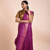 Magenta Tussar Geecha Silk Premium Saree| Authentic Bhagalpur Silk Saree