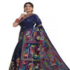 Kantha Stitch Saree-Blue