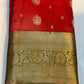 Pure Kanjivaram Silk Saree in Red & Green  | Bridal Gold Zari Work | Wedding Wear