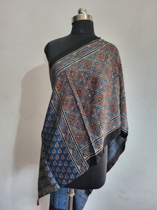 Ajrakh Modal Silk Stoles