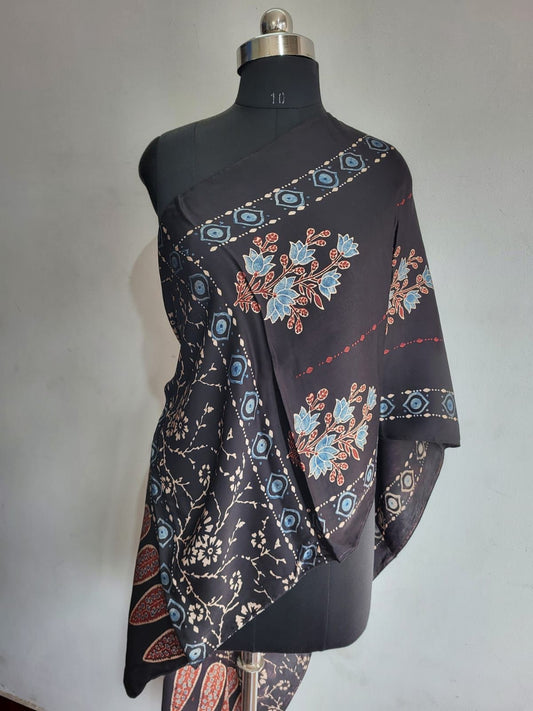 Ajrakh Modal Silk Stoles