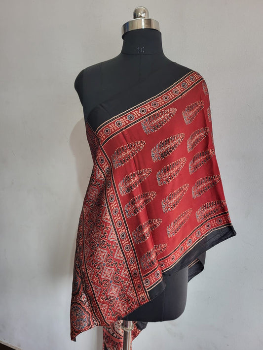 Ajrakh Modal Silk Stoles