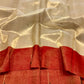 Chanderi Pure Tissue Silk Handloom Saree –Gold and Red
