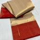 Chanderi Pure Tissue Silk Handloom Saree –Gold and Red