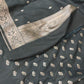 Banarasi Semi katan 3 Suit Pcs in- Black