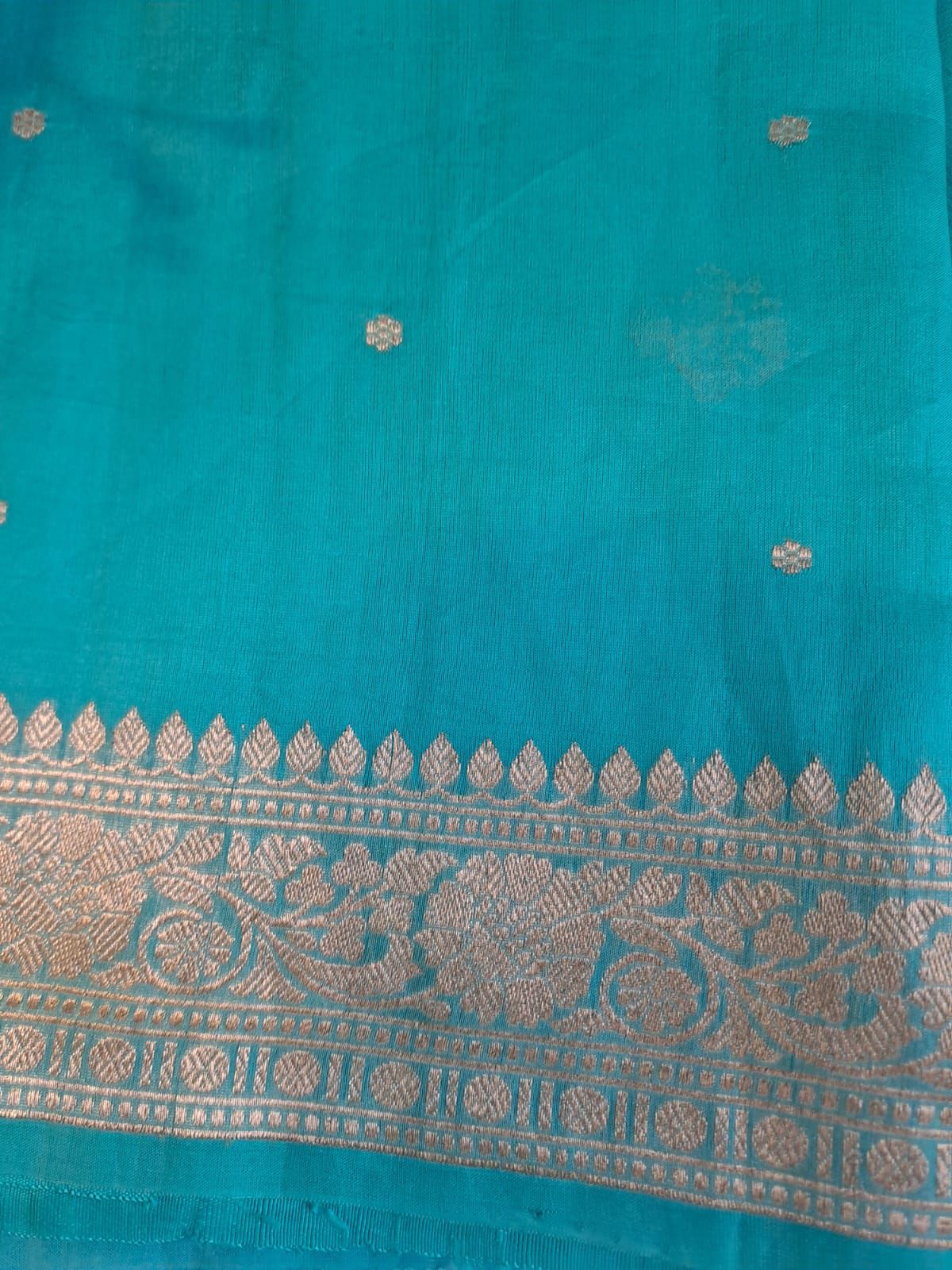 Raw Silk- Silk Dupion-3 Pcs Suit Set-Blue