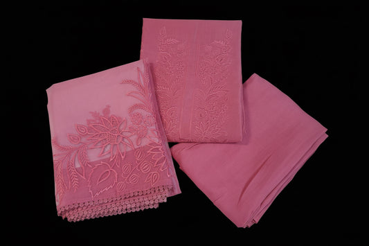 Fancy MulChanderi-Embroidery-Cutwork-Pink