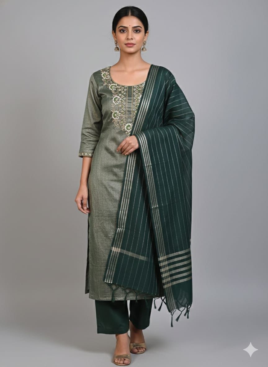 Fancy Tissue Embroidary-Green