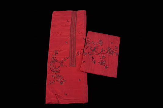 Fancy Crepe with Resham Butti-Red
