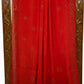 Pure Georgette Handloom Banarasi Saree with Swarovski Stone Work in Deep Red