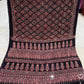 Ajrakh Block Printed Modal Silk Saree with Mirror work in Black