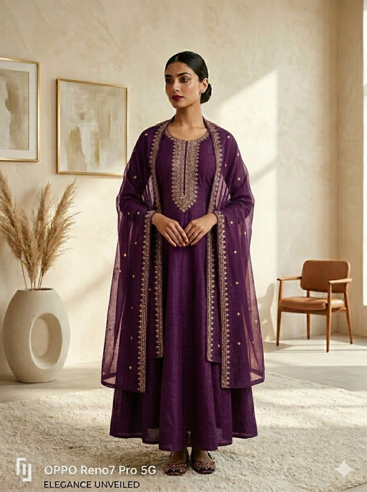 Anarkali Suit in Purple