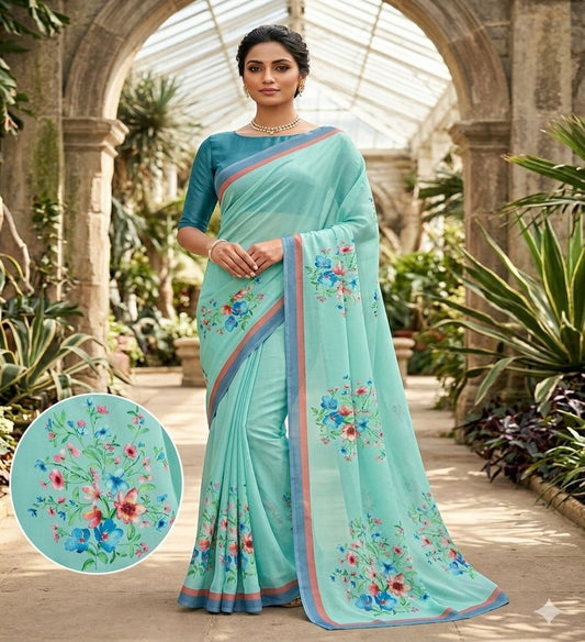 Designer Party Wear Saree in Satin-Barbicore collection