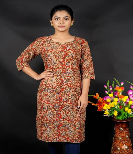 Kalamkari Kurta in Red