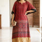 Ajrak Modal Kaftan in red