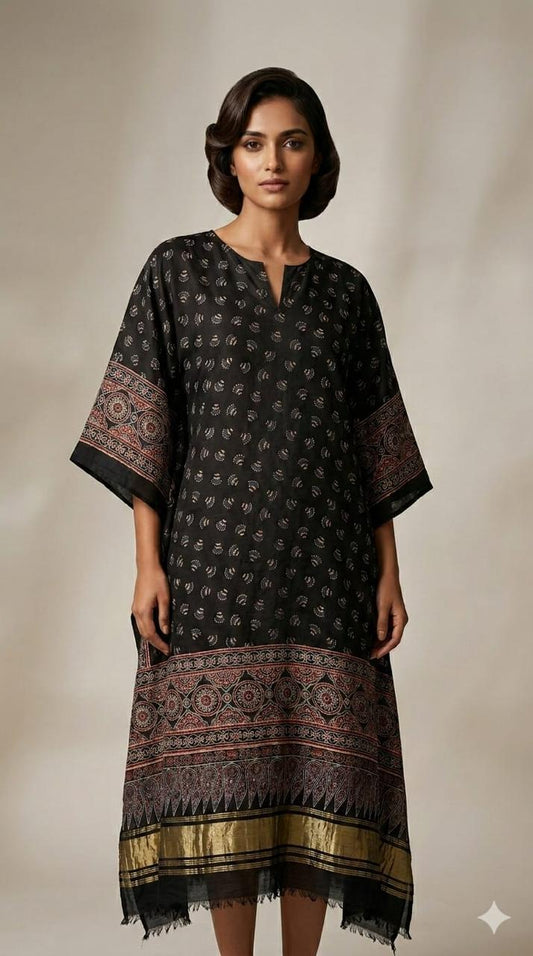 Ajrak Modal Kaftan in Red