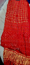 Gharchola Bandhej Saree in Gaji Silk in stunning shade of red