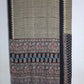 Ajrakh Block Printed Modal Silk Saree in Ivory