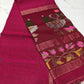 Exclusive silk linen hand jamdani weaving with paithani pallu
