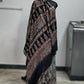 Ajrakh Block Printed Modal Silk Saree with Mirror work in Black