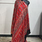 Ajrakh Block Printed Modal Silk Saree with Mirror work in Red
