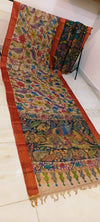 Srikalahasti kalamkari Saree in Tussar Silk