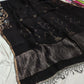 Muslin silk Saree in Black