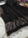Muslin silk Saree in Black